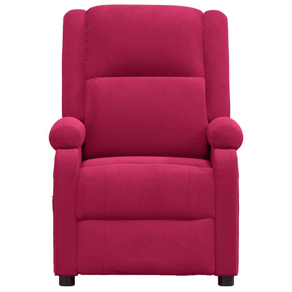 vidaXL Recliner Chair Wine Red Velvet