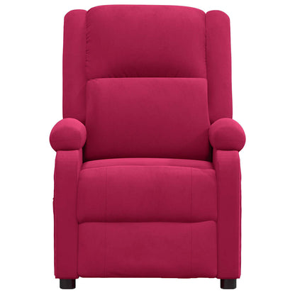 vidaXL Recliner Chair Wine Red Velvet