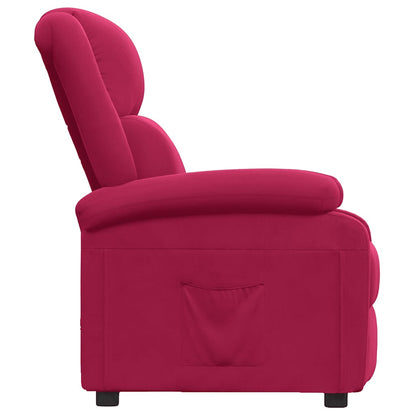 vidaXL Recliner Chair Wine Red Velvet