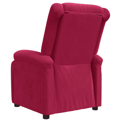 vidaXL Recliner Chair Wine Red Velvet