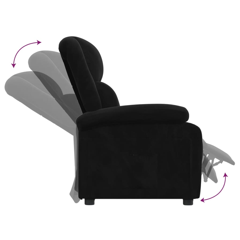 vidaXL Recliner Chair Black Velvet