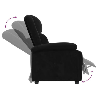 vidaXL Recliner Chair Black Velvet