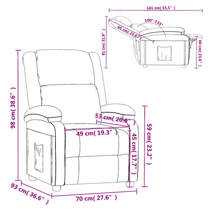 vidaXL Recliner Chair Black Velvet