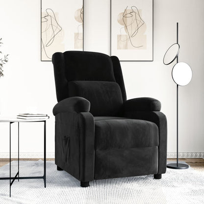 vidaXL Recliner Chair Black Velvet