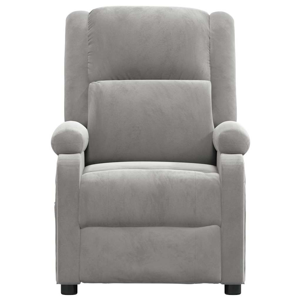 vidaXL Massage Chair Light Grey Velvet