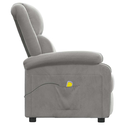 vidaXL Massage Chair Light Grey Velvet
