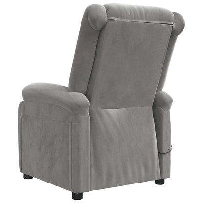vidaXL Massage Chair Light Grey Velvet