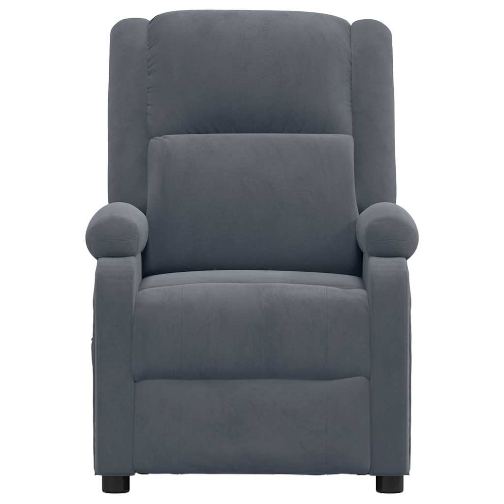 vidaXL Massage Chair Dark Grey Velvet