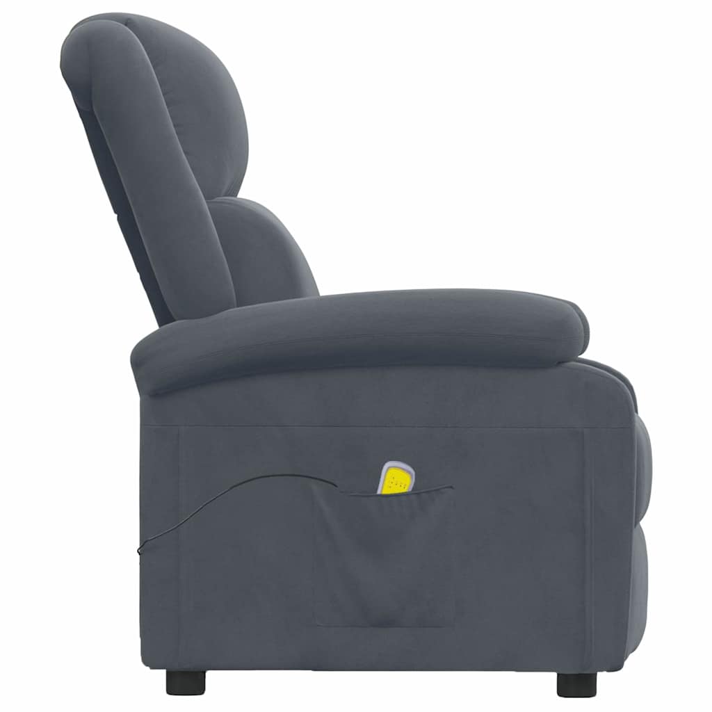 vidaXL Massage Chair Dark Grey Velvet