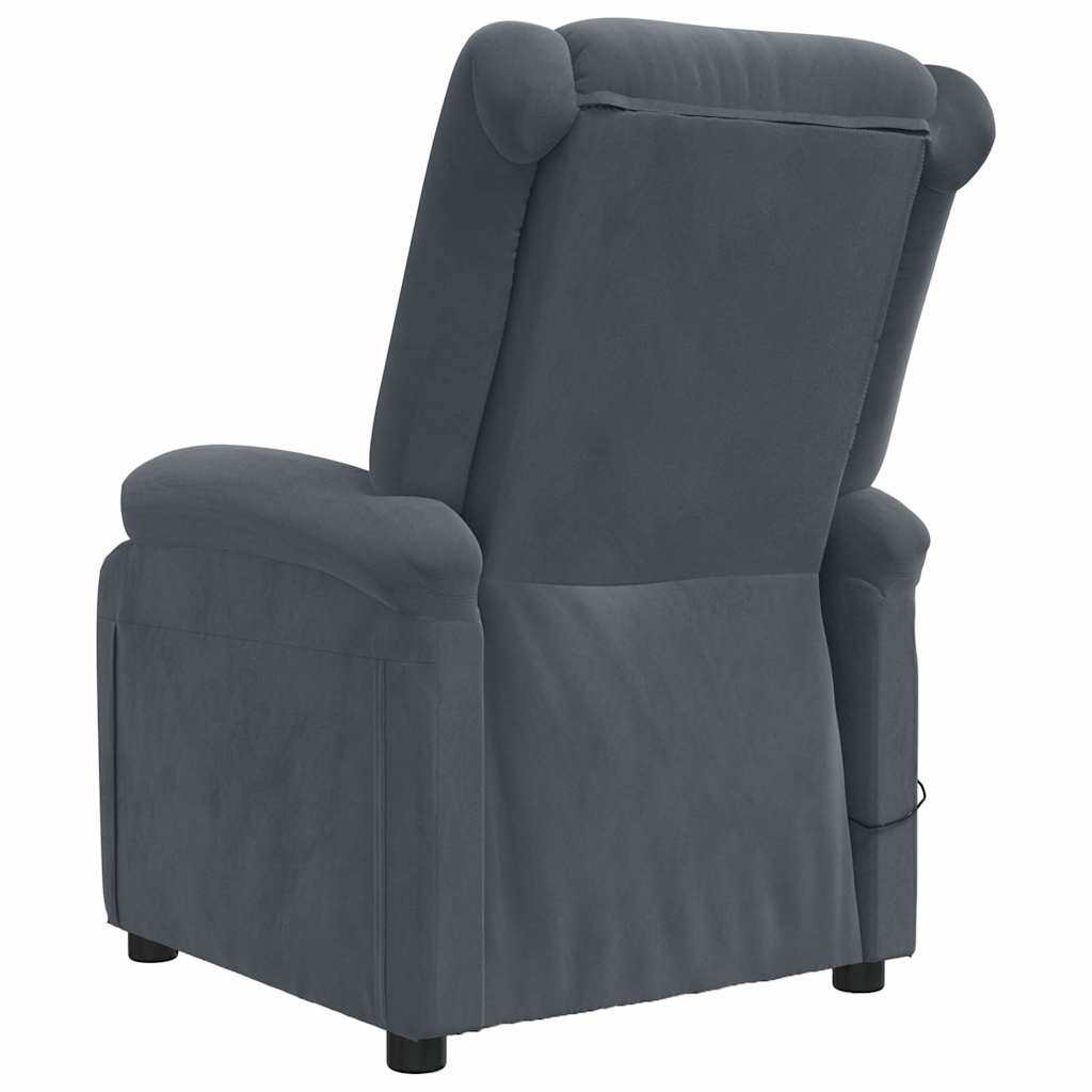 vidaXL Massage Chair Dark Grey Velvet