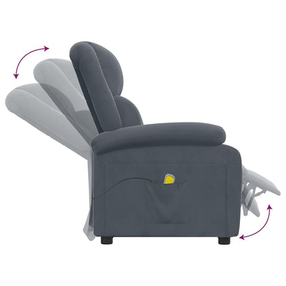 vidaXL Massage Chair Dark Grey Velvet