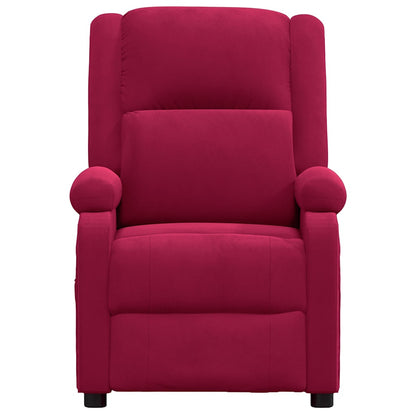 vidaXL Massage Chair Wine Red Velvet
