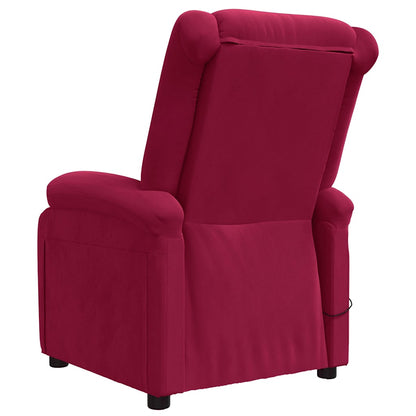 vidaXL Massage Chair Wine Red Velvet