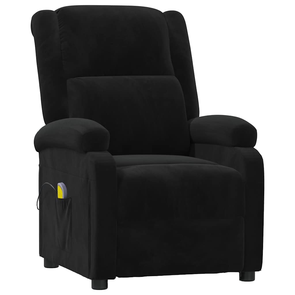 vidaXL Massage Chair Black Velvet