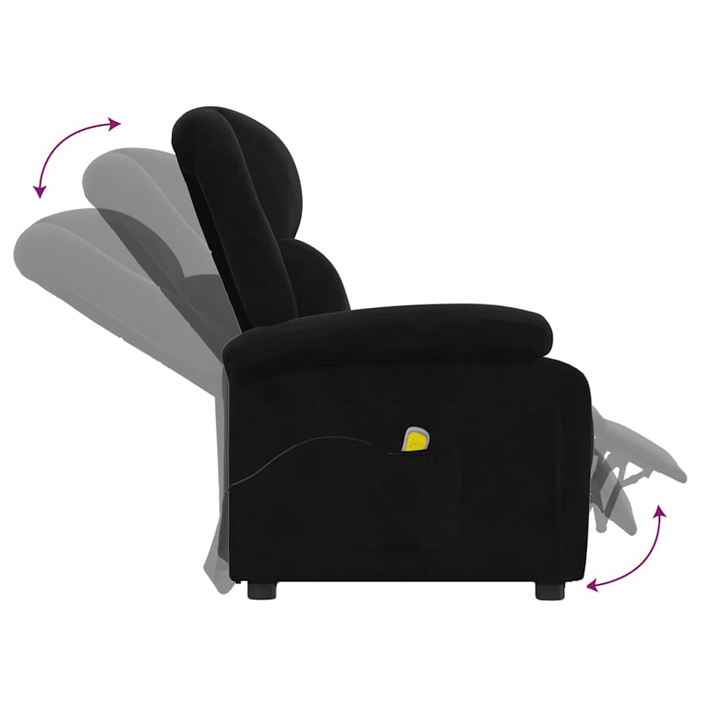 vidaXL Massage Chair Black Velvet
