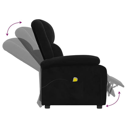 vidaXL Massage Chair Black Velvet