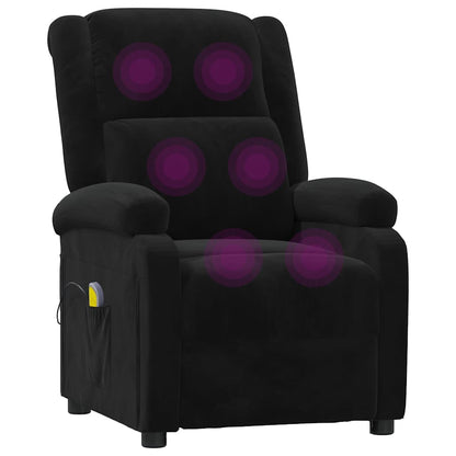 vidaXL Massage Chair Black Velvet