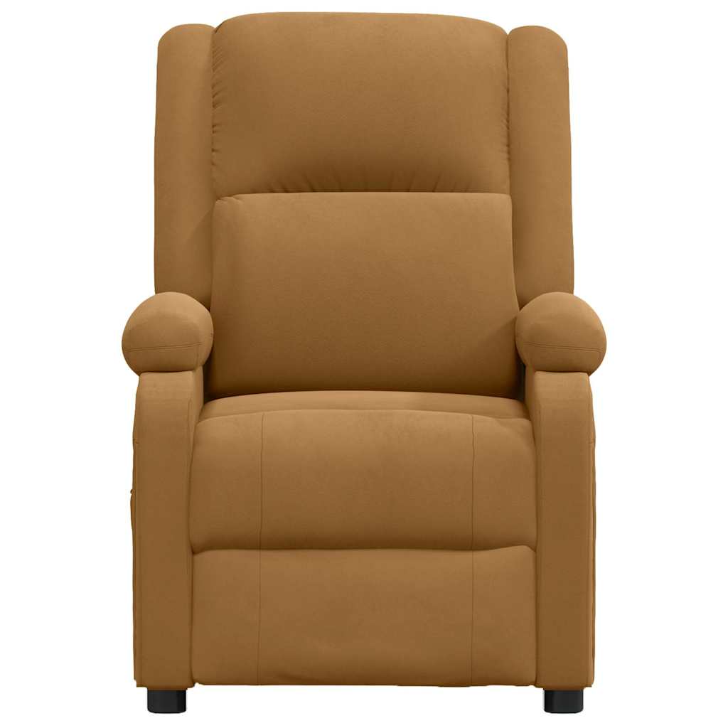 vidaXL Massage Chair Brown Velvet