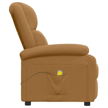 vidaXL Massage Chair Brown Velvet