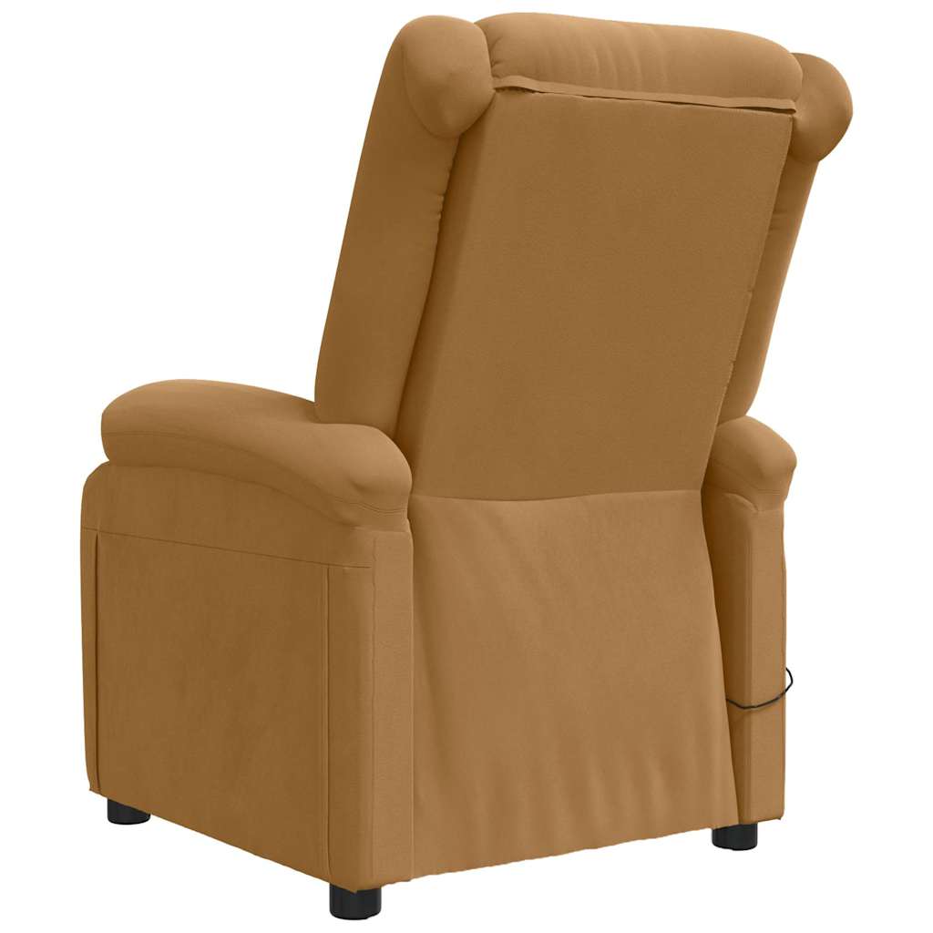 vidaXL Massage Chair Brown Velvet