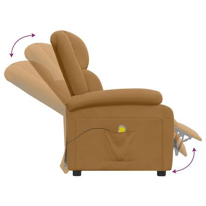 vidaXL Massage Chair Brown Velvet