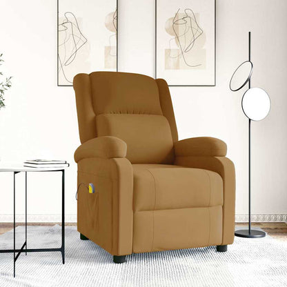 vidaXL Massage Chair Brown Velvet