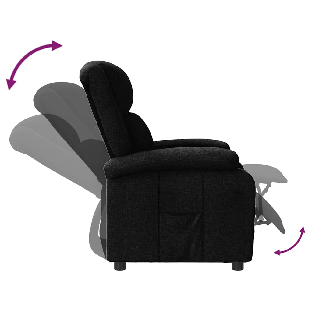 vidaXL Recliner Chair Black Fabric