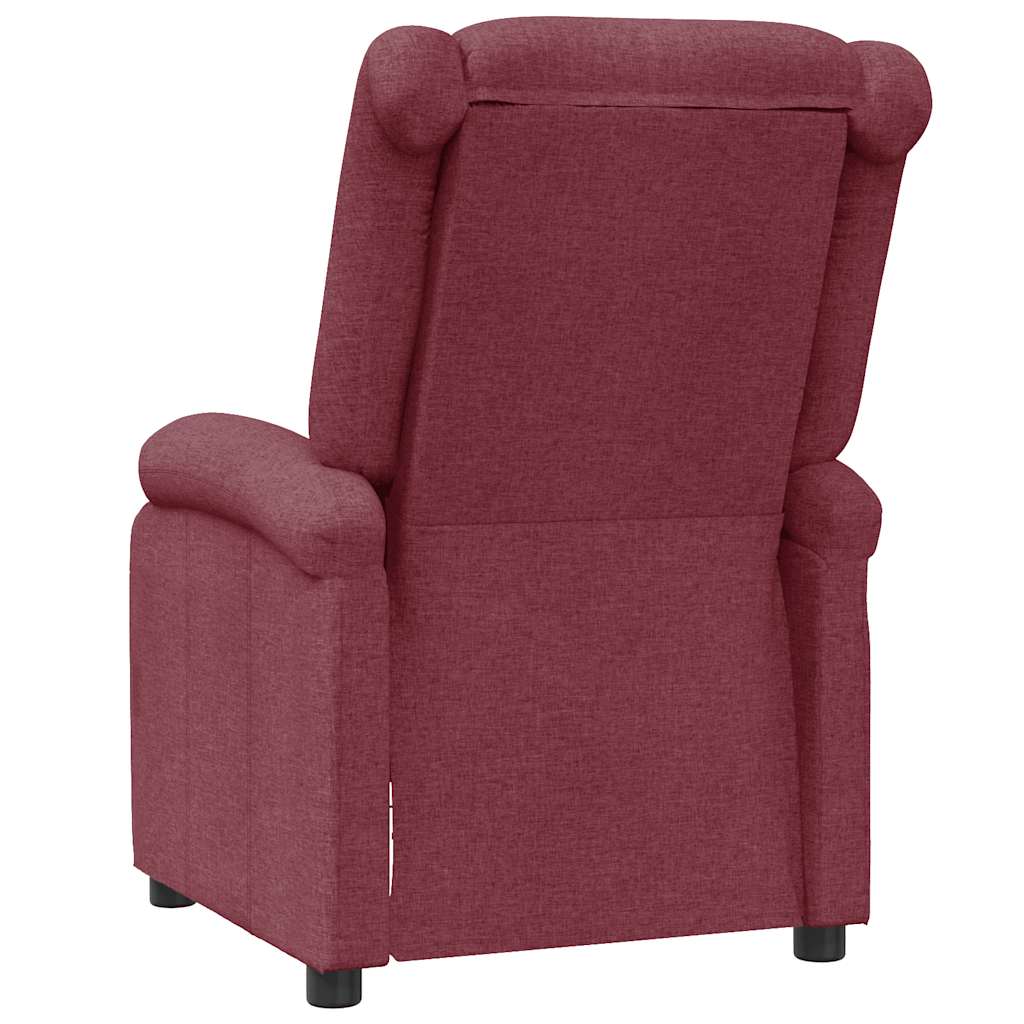 vidaXL Recliner Chair Wine Red Fabric