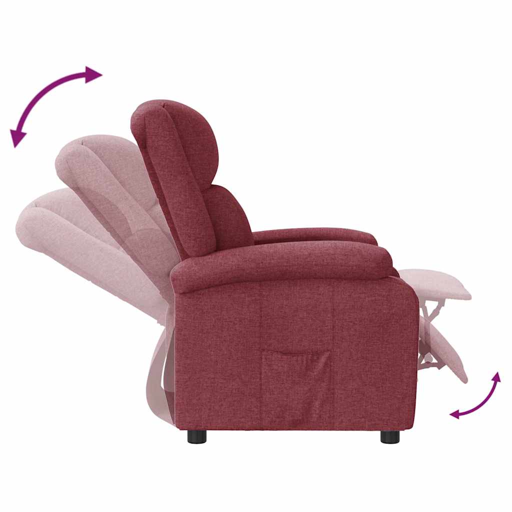 vidaXL Recliner Chair Wine Red Fabric