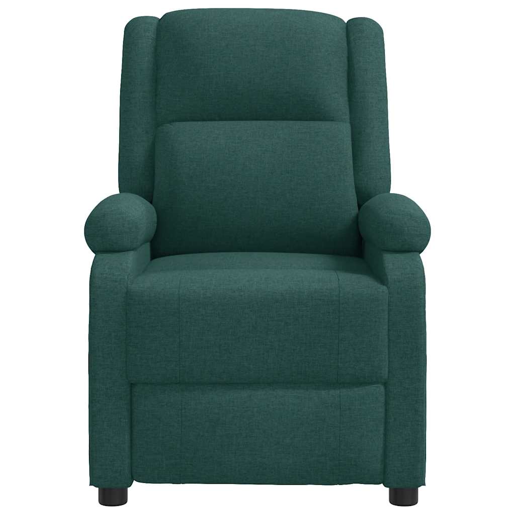 vidaXL Recliner Chair Dark Green Fabric