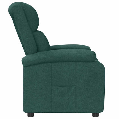 vidaXL Recliner Chair Dark Green Fabric