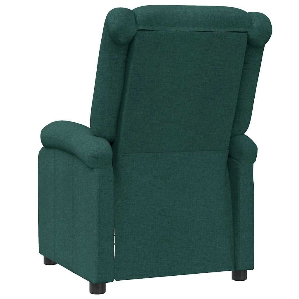 vidaXL Recliner Chair Dark Green Fabric