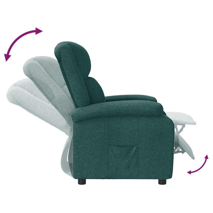 vidaXL Recliner Chair Dark Green Fabric