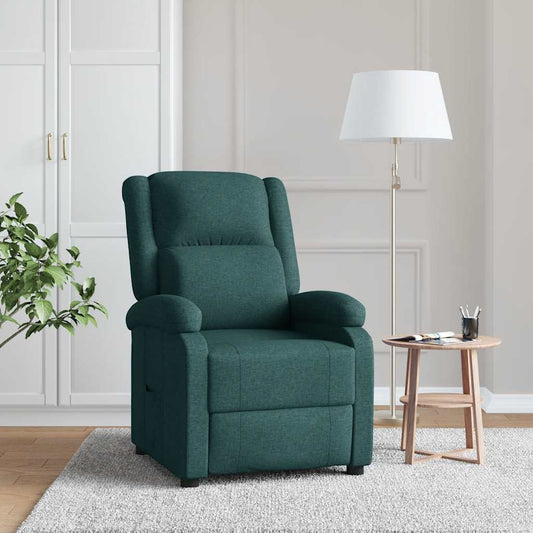 vidaXL Recliner Chair Dark Green Fabric