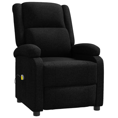 vidaXL Wing Back Massage Chair Black Fabric