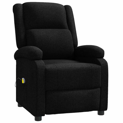 vidaXL Wing Back Massage Chair Black Fabric