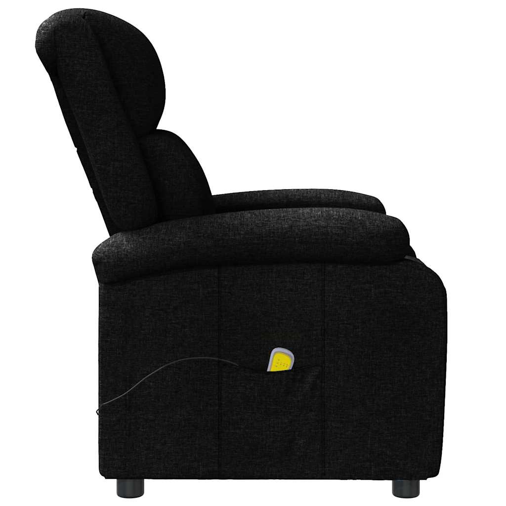 vidaXL Wing Back Massage Chair Black Fabric