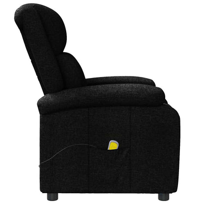 vidaXL Wing Back Massage Chair Black Fabric