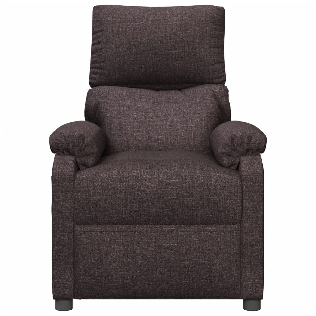 vidaXL Recliner Chair Dark Brown Fabric
