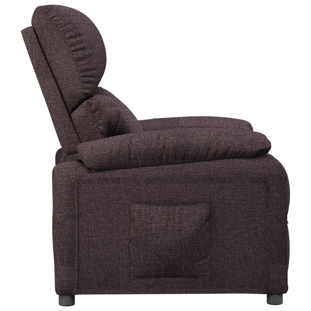 vidaXL Recliner Chair Dark Brown Fabric