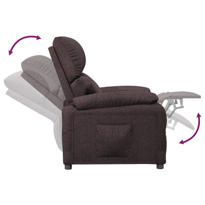 vidaXL Recliner Chair Dark Brown Fabric
