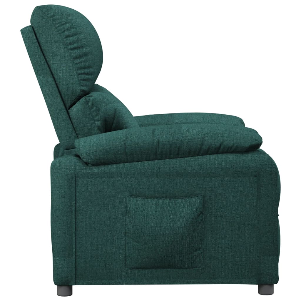 vidaXL Recliner Chair Dark Green Fabric
