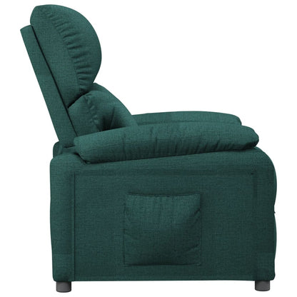 vidaXL Recliner Chair Dark Green Fabric