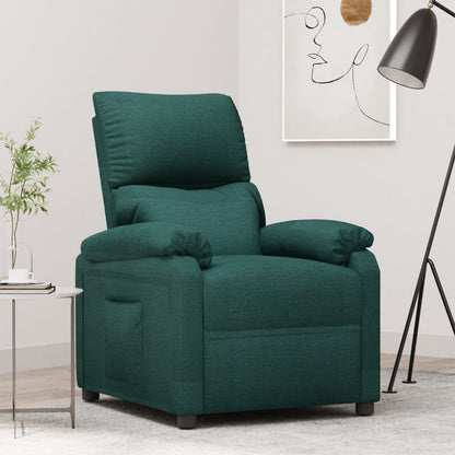 vidaXL Recliner Chair Dark Green Fabric