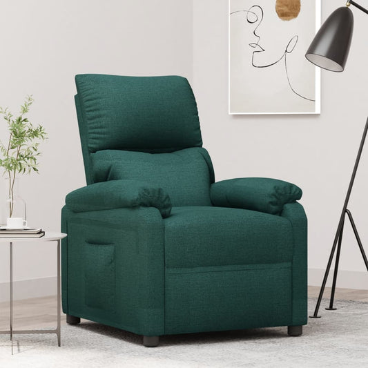 vidaXL Recliner Chair Dark Green Fabric