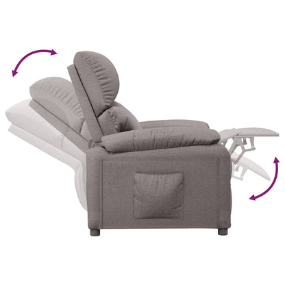 vidaXL Recliner Chair Taupe Fabric