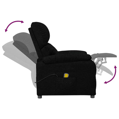 vidaXL Massage Chair Black Fabric