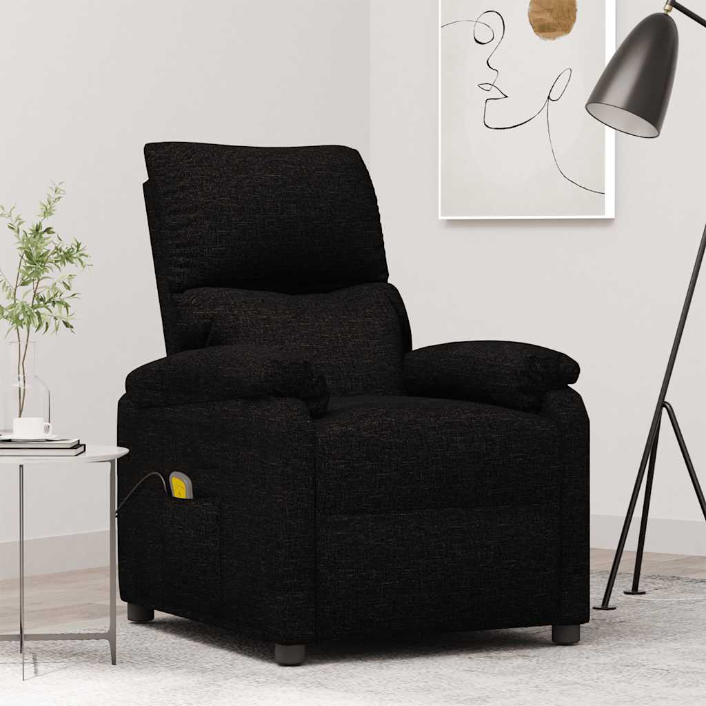 vidaXL Massage Chair Black Fabric