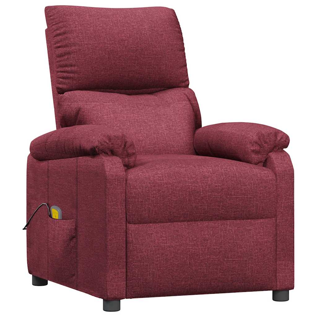 vidaXL Massage Chair Wine Red Fabric