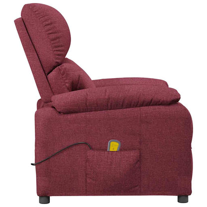 vidaXL Massage Chair Wine Red Fabric